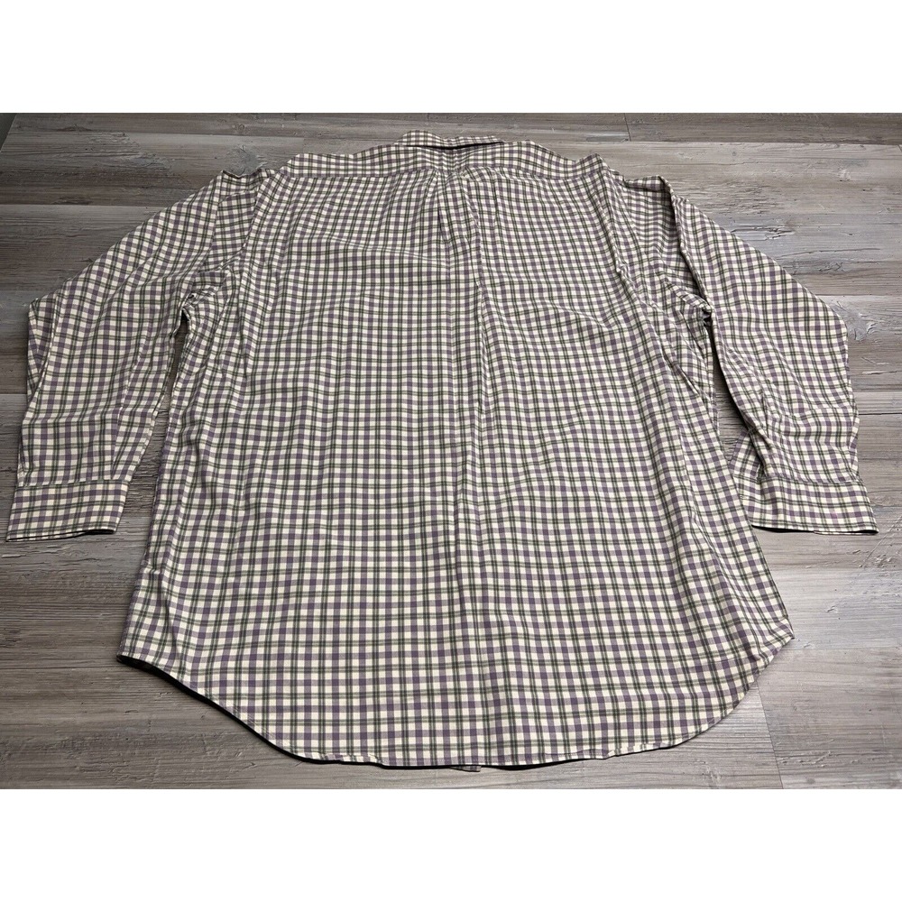 Ralph Lauren Mens Button Down Shirt Blake Cotton Purple Green Check Plaid Size L - Picture 2 of 7